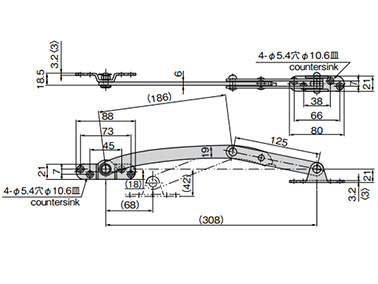 B-25-1 dimensional drawing *Dimensions in () are for stainless steel