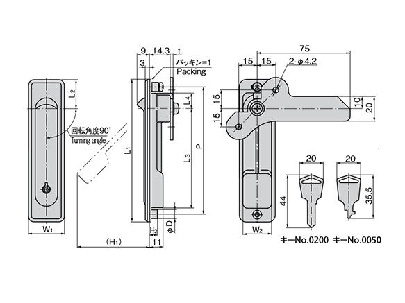 A-475 series dimensional drawing