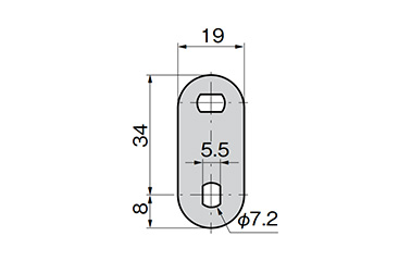 Plate thickness t = 2.3 dimensional drawing