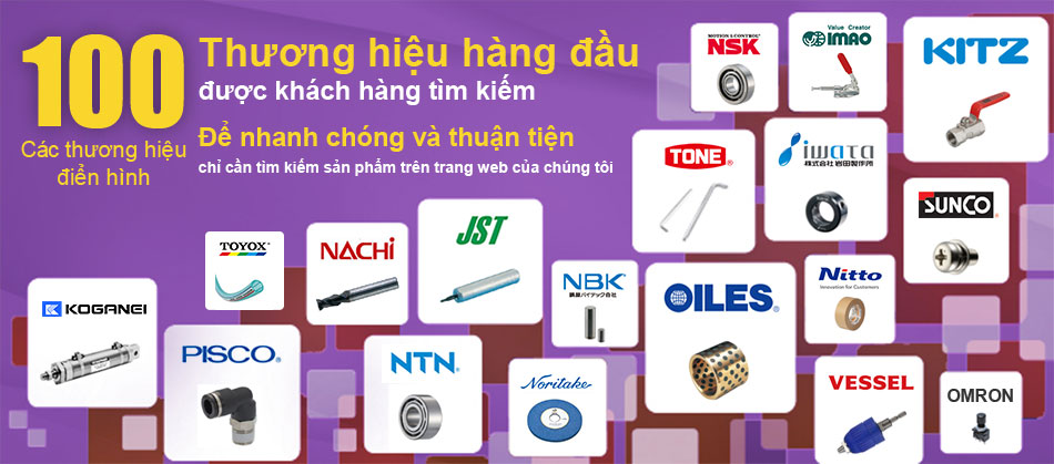 100 thương hiệu hàng đầu thế giới có sẵn tại MISUMI Việt Nam cung cấp đầy đủ linh kiện siết, vật liệu, thiết bị điện, điều khiển, dây dẫn, dụng cụ cắt gọt, gia công