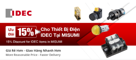 Ưu đãi 15% cho thiết bị điện  IDEC tại MISUMI