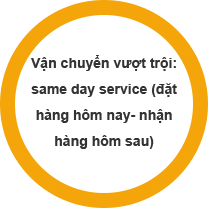 Vận chuyển vượt trội: same day service (đặt hàng hôm nay- nhận hàng hôm sau)